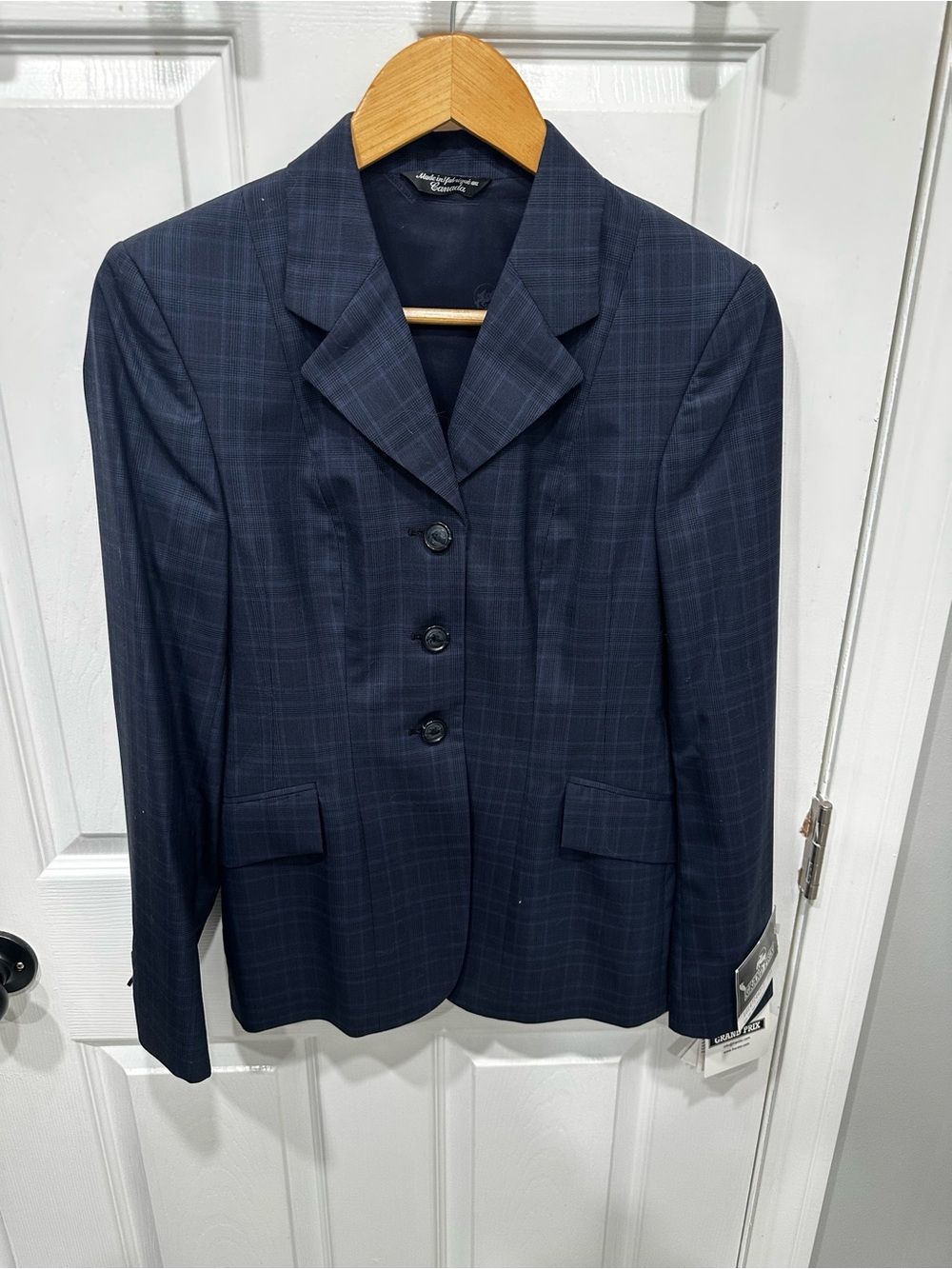Grand Prix Show coat- Navy Plaid Women's Tailored Blazer.